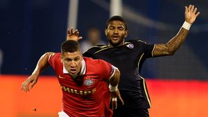 Gafă la un meci din Europa League! FOTO - Ce a apărut pe grafica televiziunii când Bruma a fost eliminat