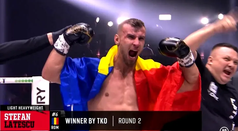 Victorie uriașă pentru Ștefan Lătescu, în Glory! Românul l-a făcut KO pe marocanul Ibrahim El Bouni și poate lupta pentru titlul mondial