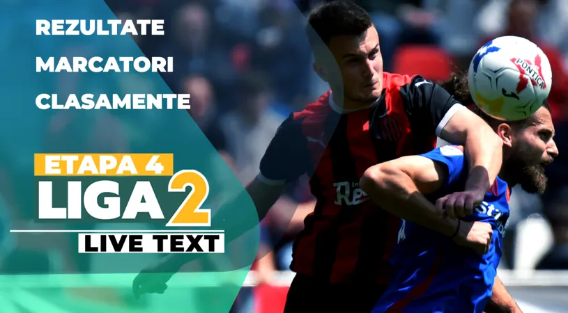 Etapa 4 Liga 2 | Steaua întoarce scorul în inferioritate și câștigă contra Reșiței. FC Bihor pierde surprinzător la ultima clasată. 23 de goluri marcate în 8 meciuri