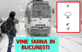 Vine iarna în București. Pe ce dată cade prima zăpadă în Capitală, potrivit meteorologilor Accuweather