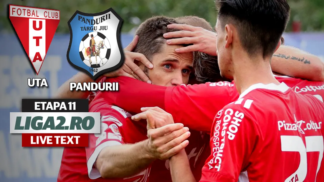 UTA - Pandurii 2-2.** Arădenii au ajuns la opt meciuri fără victorie și rămân pe loc retrogradabil. Au fost conduși cu 2-0, au revenit și au ratat un penalty în ultimele minute