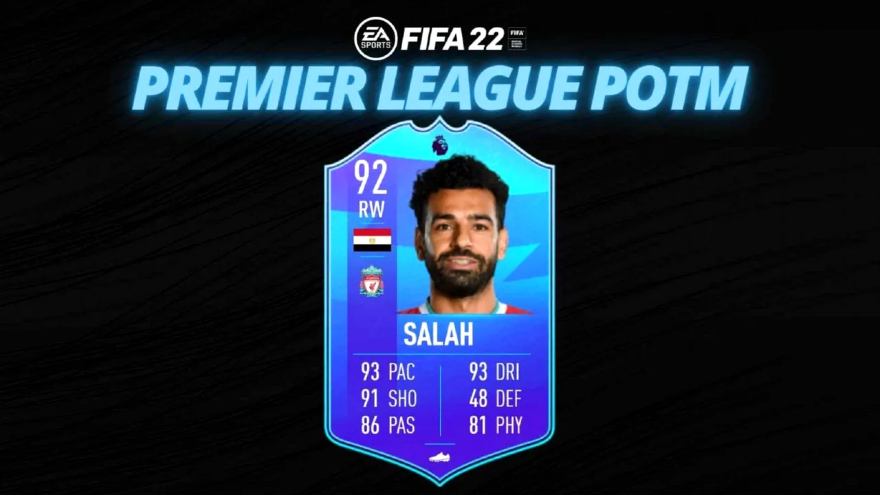 Player Of The Month Mohamed Salah în FIFA 22! Cât valorează și ce atribute are în modul Ultimate Team