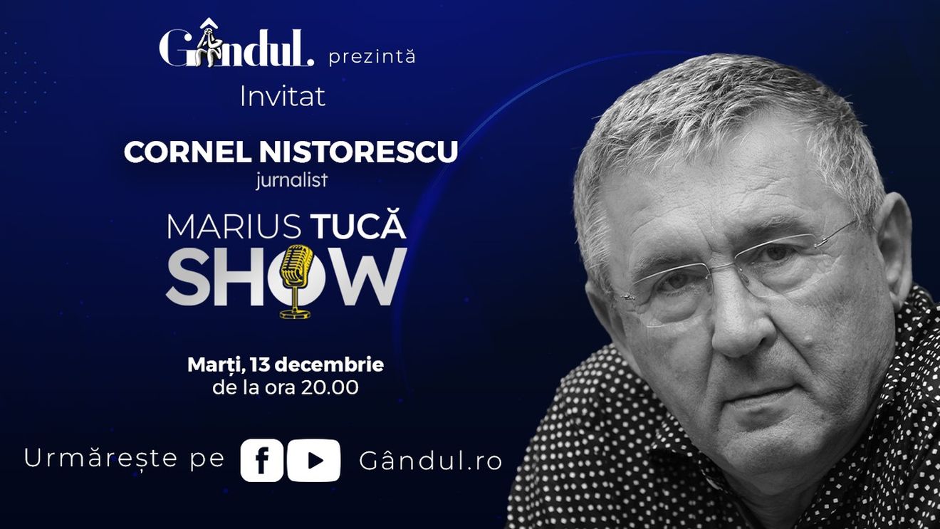 Marius Tucă Show începe marţi, 13 decembrie, de la ora 20.00, live pe gândul.ro