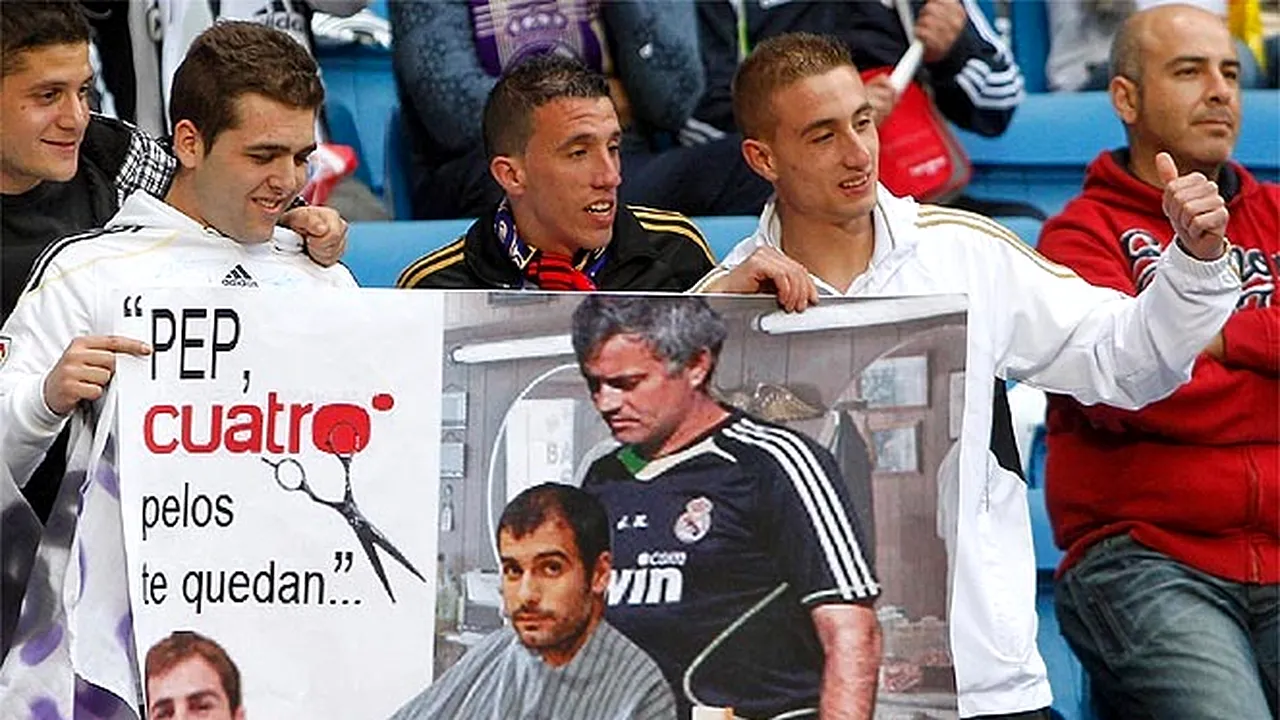 RAS, TUNS și FREZAT!** POZA ZILEI pe Bernabeu - Mourinho a avut grijă și de ultimele fire de păr ale lui Pep :)