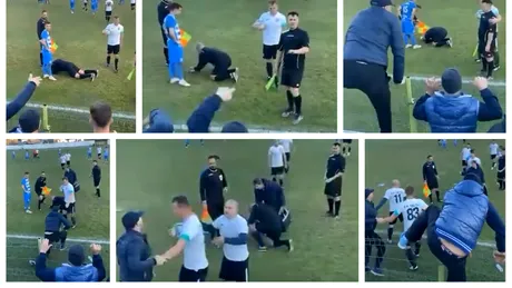 VIDEO | Scene șocante în Bistrița-Năsăud, unde un arbitru a fost făcut KO și băgat direct în spital! Spectatorii au sărit la bătaie, jucătorul agresor s-a ales cu dosar penal!