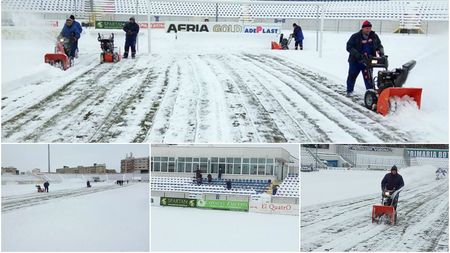 La Iași s-a amânat meciul, la Botoșani se poate juca, deși condițiile sunt asemănătoare. "Iarna nu-i ca vara, asta este! Se joacă pe zăpadă, pe noroi" | GALERIE FOTO