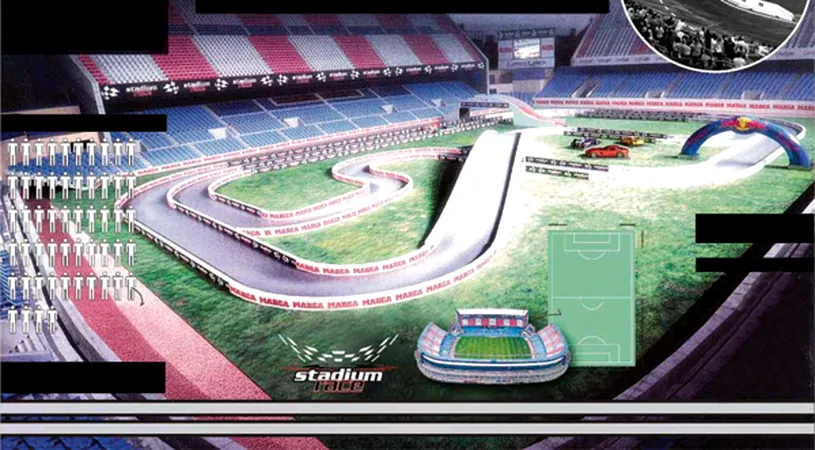 Cum se mai fac bani în Spania: Stadion transformat în circuit de raliuri