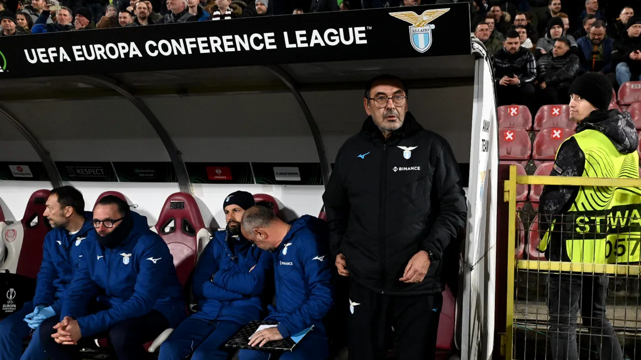 Maurizio Sarri a criticat organizarea meciului CFR Cluj - Lazio: „Terenul a fost impracticabil”. Răspuns fabulos când a fost întrebat despre următorii adversari: „Nici nu știu ce echipe sunt”