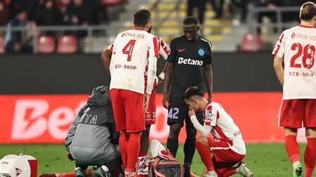 Momente dramatice în UTA – FCSB. Tânărul fotbalist s-a accidentat grav şi a plâns în hohote pe targă, când a fost scos de pe teren