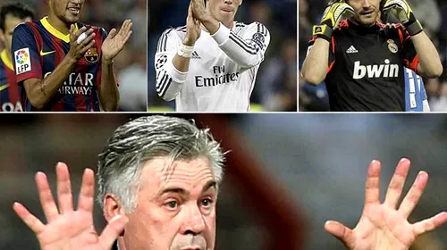 Primul „El Clasico” pentru Neymar și Bale, ultimul pentru Casillas? Ancelotti a recunoscut public că Iker e „numărul 2”