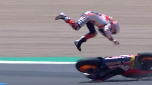 Victorie pentru francezul Fabio Quartararo de la Yamaha în Marele Premiu de Moto GP de la Jerez. Marc Marquez a ajuns de pe locul 16 pînă pe 3, apoi a căzut spectaculos | VIDEO