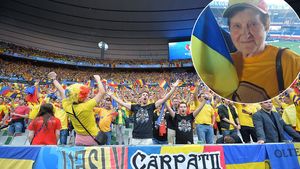 Ca la 90 de ani! SUPER FOTO România are una dintre cele mai în vârstă fane de la Euro 2016! Reprezentanții UEFA au "descoperit-o" în tribune, la Lyon
