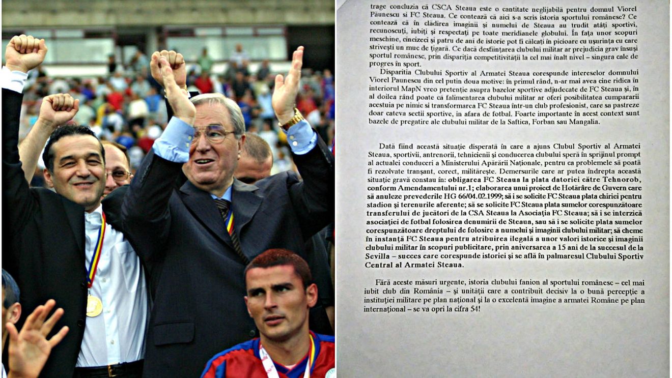 ACTE | Raportul interzis: trădătorii din Armata română. Comandantul CSA anunța șefii MApN, în 2001, că afaceriști, politicieni și ofițeri complotează să fure echipa de fotbal. Generalul Roșu spune că s-a urmărit nimicirea totală a clubului Steaua: "Domnule, le-au dat tot!"   