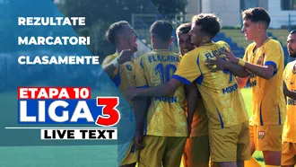 Etapa 10 Liga 3 | Ştiinţa Poli Timişoara s-a impus în derby-ul cu Unirea, la Alba Iulia. Scorul rundei aparține echipei din Clinceni. Dintre lideri s-a mai împiedicat și SCM Râmnicu Vâlcea