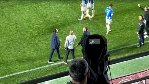 Adrian Mutu și-a ieșit din fire în timpul meciului Rapid - Universitatea Craiova și s-a dus glonț la Eugen Neagoe! Ce i-a reproșat omologului său | VIDEO