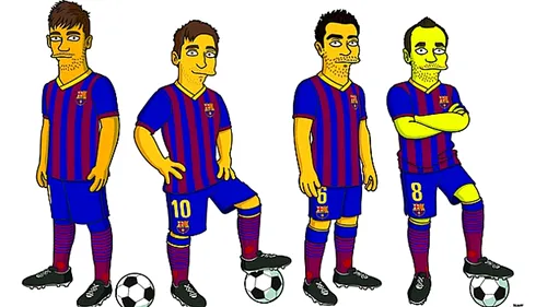 Jucătorii de la FC Barcelona, personaje în celebrul serial animat The Simpsons