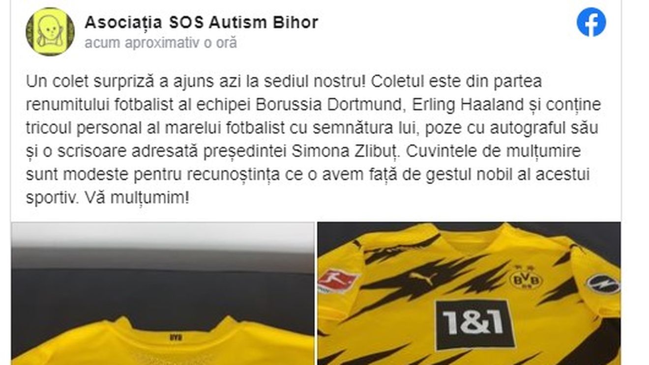 Gestul lui Erling Haaland care i-a impresionat pe toți! A trimis un pachet special pentru Asociația SOS Autism Bihor