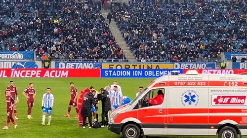 Lovitură pentru Laurențiu Reghecampf! Ștefan Baiaram a suferit o accidentare gravă, iar ambulanța a pătruns de urgență pe teren | VIDEO