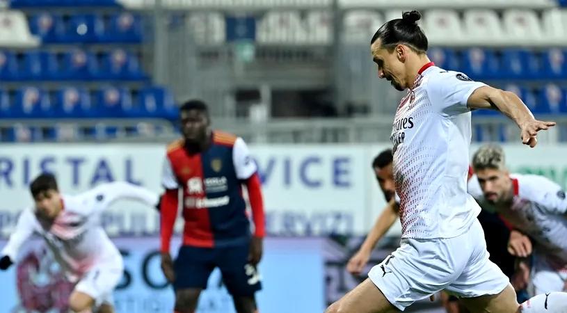 Cagliari - AC Milan 0-2. Ibrahimovic, de neoprit! Suedezul a reușit o dublă, iar Răzvan Marin tremură pentru evitarea retrogradării