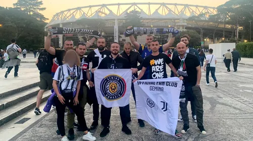 Fanii lui Juventus din România au făcut deplasarea la finala Cupei Italiei cu Inter și i-au făcut galerie și Simonei Halep | GALERIE FOTO