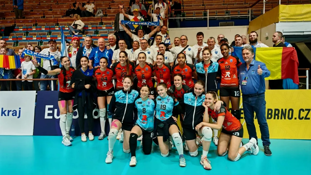 Start cu dreptul pentru CSM Lugoj în cupele europenela volei feminin: victorie în minim de seturi la Brno