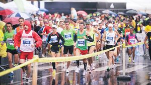 În pas alergător la maraton