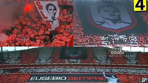 FOTO: Manifestări impresionante la Benfica - Porto în memoria lui Eusebio