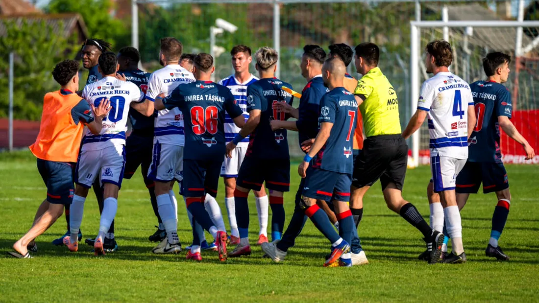 VIDEO | Dan Alexa a lovit cu pumnul un jucător advers după ce Știința Poli Timișoara a terminat la egalitate la Unirea Tășnad. ”Până la urmă, a fost un meci de luptă”