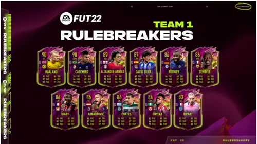 Seria Rulebreakers și-a făcut apariția în FIFA 22! Ce jucători are în componența prima echipă oferită de <i class='ep-highlight'>EA</i> <i class='ep-highlight'>Sports</i>