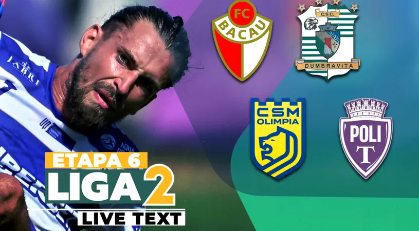 FC Bacău - CSC Dumbrăvița se dispută ACUM. Moldovenii sunt neînvinși acasă, bănățenii n-au câștigat în deplasare