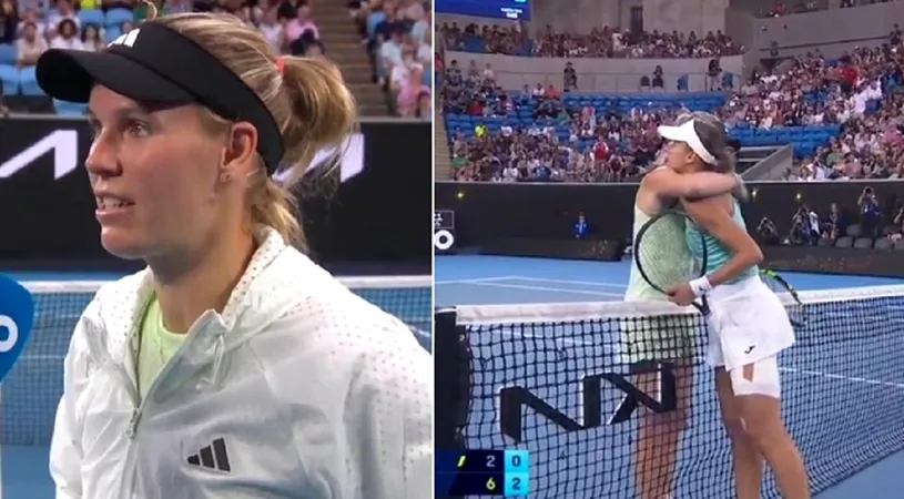 Primul meci jucat de Caroline Wozniacki la Australian Open după patru ani s-a încheiat prematur! Accidentare dureroasă suferită de adversara campioanei din 2018. FOTO