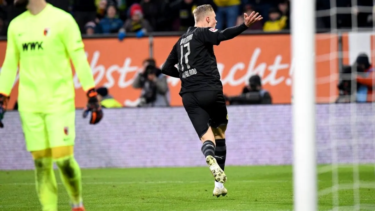 Haaland, la înălțime! Hat-trick în 20 de minute, la debutul în tricoul Borussiei! Condusă cu 1-3, Dortmund a revenit incredibil cu Augsburg, într-un meci cu 8 goluri