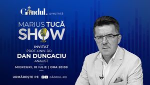 Marius Tucă Show începe miercuri, 10 iulie, de la ora 20.00, live pe gândul.ro. Invitat: prof. univ. dr. Dan Dungaciu