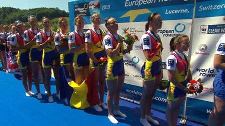 Aur, argint și bronz din Elveția pentru canotajul românesc: șase medalii la Campionatele Europene. "Optul" feminin a păstrat coroana continentală