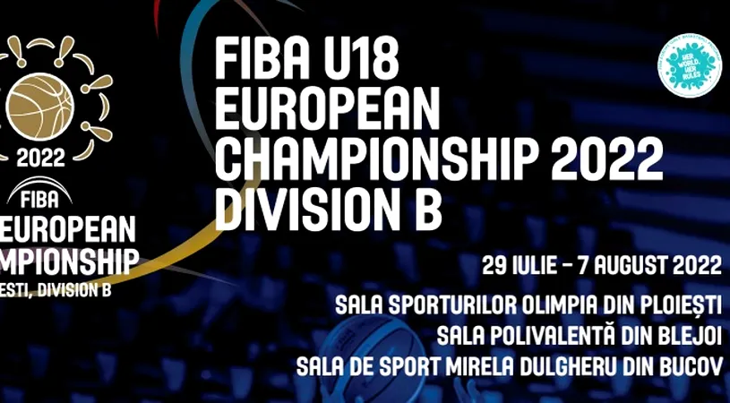 Campionatul European de baschet masculin U18 se dispută în trei săli din județul Prahova! 22 de echipe naționale masculine la start