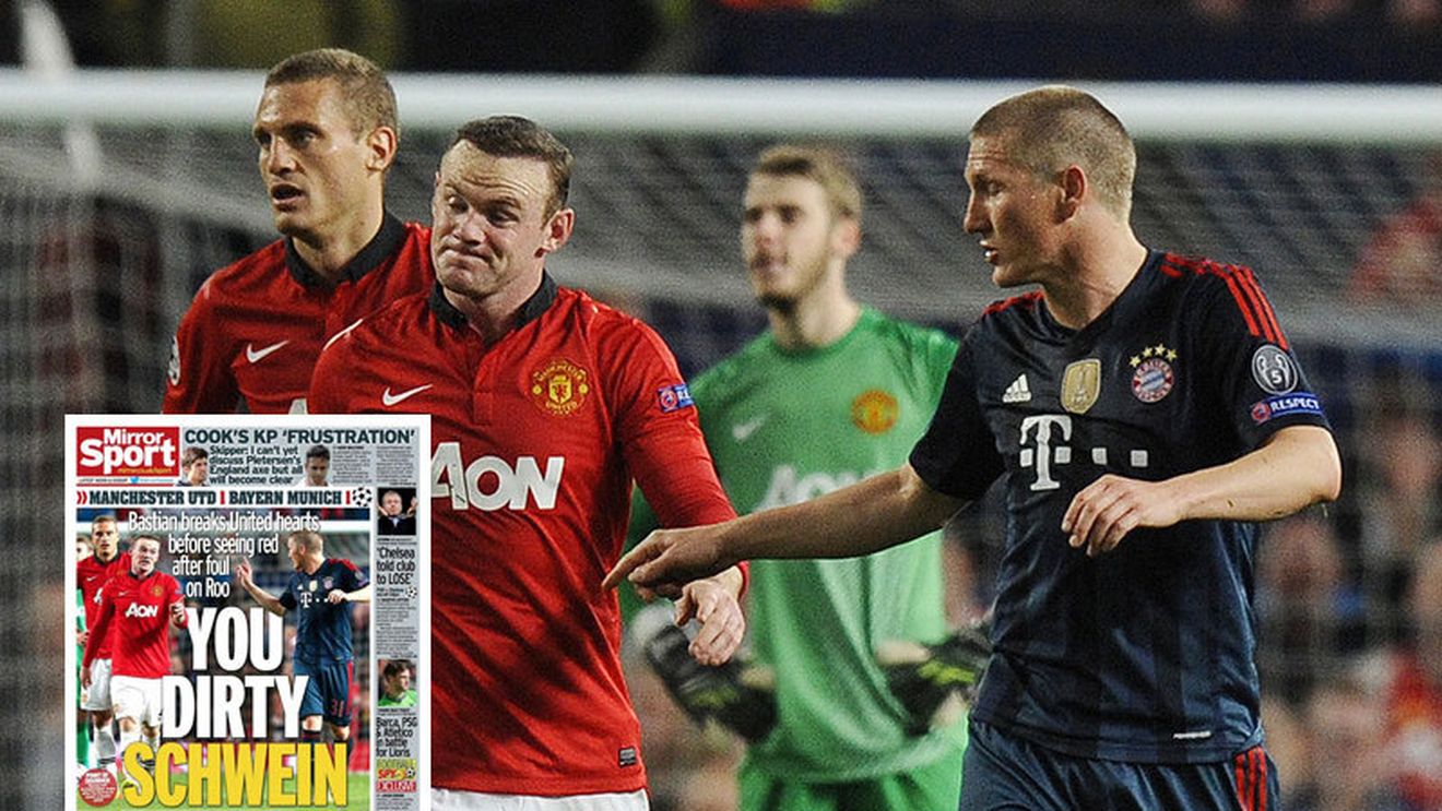 Daily Mail și The Sun, interzise la returul dintre Bayern și Manchester United după ce l-au numit "porc" pe Schweinsteiger: "Lipsiți de respect și discriminatori"