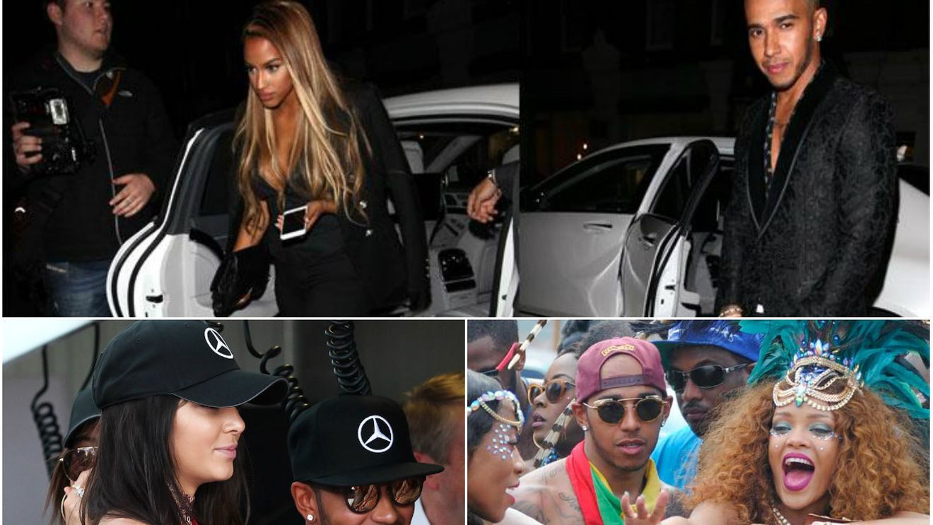 Combinația perfectă între viața de noapte și performanța în sport: Lewis Hamilton e între Rihanna, Fanny și Kendall Jenner, dar câștigă tot în Formula 1