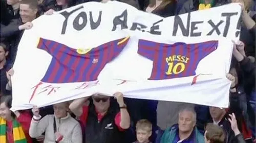 Englezii pregătesc răzbunarea: „E rândul tău”!** FOTO Mesajul fanilor lui Manchester United către Messi