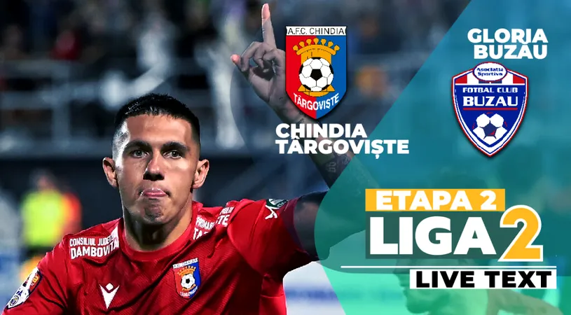 Remiză între Chindia și Gloria Buzău în derby-ul etapei a 3-a a Ligii 2. Vasile Miriuță a debutat cu un egal la Târgoviște, după ce echipa sa a condus doar 5 minute