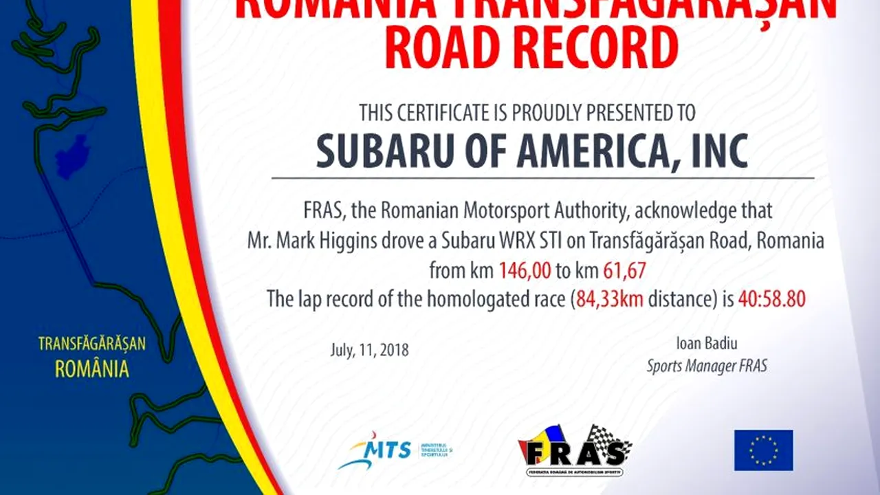 Recordul mondial pe Transfăgărășan a fost stabilit