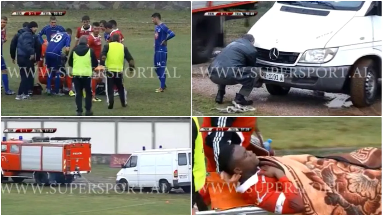  VIDEO | ISU? Arafat? Priviți cum transportă albanezii fotbaliștii la spital. Toți și-au spus că trebuie să fie o farsă: scene desprinse din lumea a treia, la un meci din prima ligă