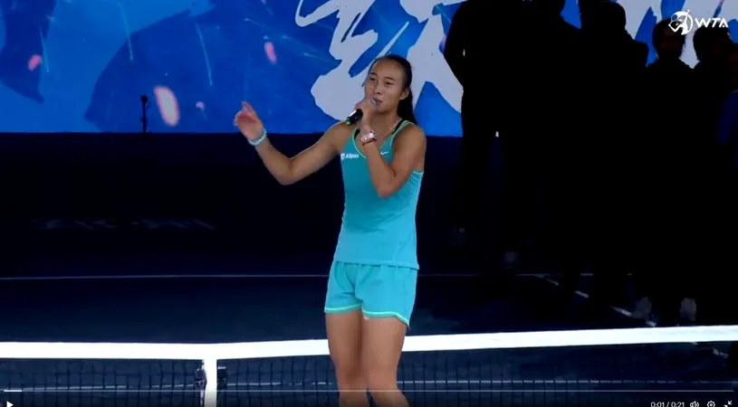 Faza zilei în tenis. Jucătoarea numărul 1 a Chinei a luat microfonul și a început să cânte pe teren după ce a câștigat cel mai important titlu al carierei: „A atins toate notele!