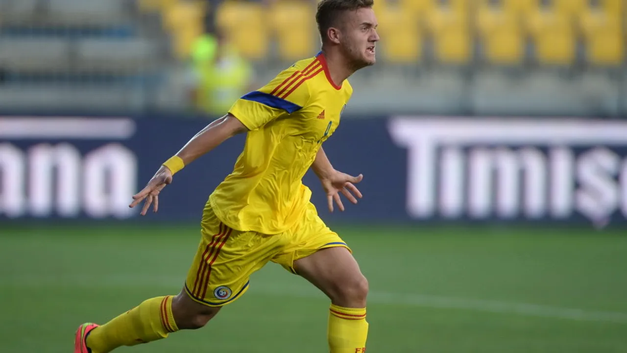 George Pușcaș a fost omul meciului. România U21 - Islanda U21 3-0. Cristi Dulca a debutat cu un succes convingător