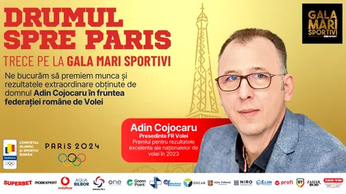 Adin Cojocaru a primit Premiul de Excelență la Gala Mari Sportivi pentru un an 2023 cu mari succese în volei! „Ne dorim să confirmăm ceea ce s-a întâmplat acum”. VIDEO