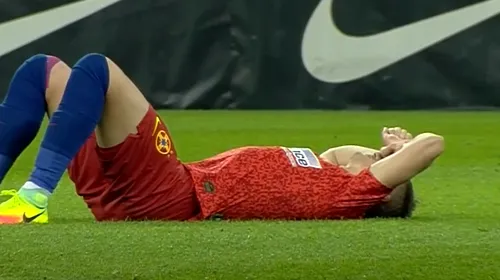 Lovitură dură pentru FCSB! Dragoș Nedelcu s-a accidentat din nou și a părăsit meciul cu Chindia Târgoviște după doar 13 minute | FOTO & VIDEO