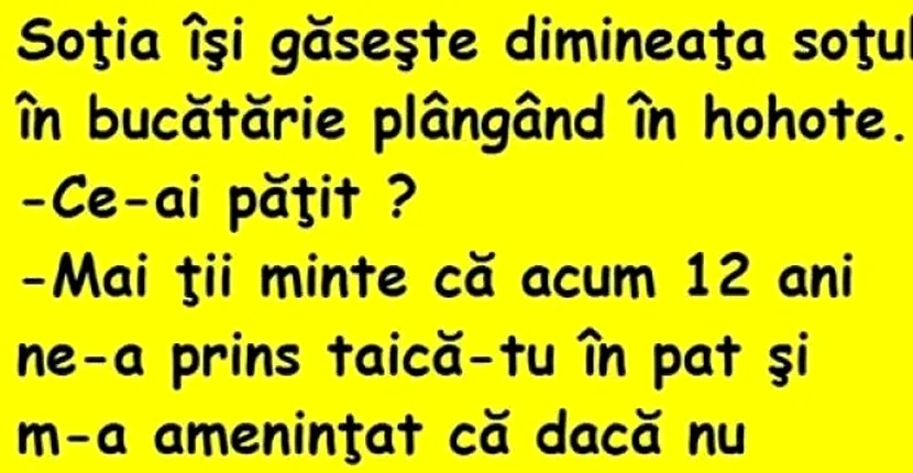 Bancul zilei: soția și soțul în bucătărie