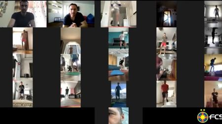 FCSB, antrenament online inedit! Jucătorii s-au ținut de glume. „Drob aveți?” | VIDEO