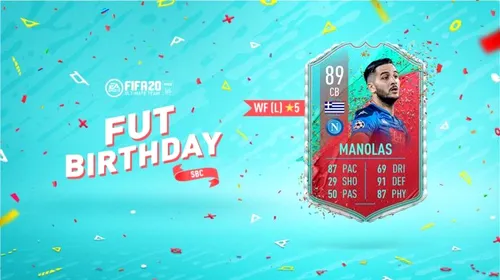 Birthday Kostas Manolas | Cerințe SBC, recompense, dată de expirare și ultimele statistici despre fundaș