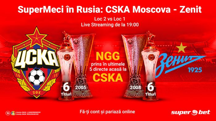 Ia loc și la masa bogaților din Est! Prinde SuperPariuri pe CSKA-Zenit!