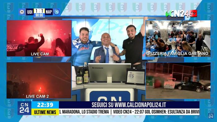 Imagini impresionante după ce Napoli a câștigat titlul în Italia! Lacrimi în studioul TV și fiesta pe stadionul de sub Vezuviu: „È finita! Mamma mia!” | VIDEO & FOTO